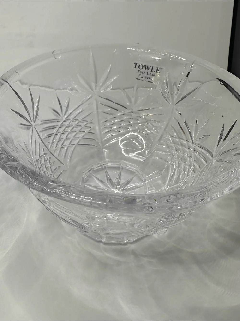 Vintage Towle Austrian Full Lead Crystal Footed Bowls Set of 2
